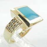 14kt Turquoise and Diamond Ring