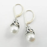 Two Tone Dangle Earrings With Akoya Pearls