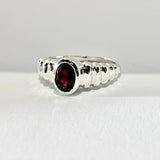 Oval Garnet Ring in Sterling Silver Made to Order