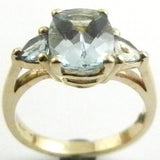 Aquamarine 3 stone Ring