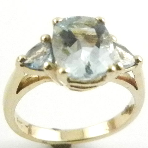Aquamarine 3 stone Ring