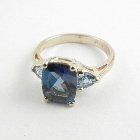 London Blue Topaz 3 Stone Ring