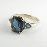 London Blue Topaz 3 Stone Ring