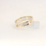 4mm Moonscape ring with 14kt Outer Bands Made to Order