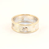 7mm Moonscape ring with 3 Diamonds