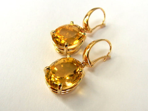 Citrine an d14KY Earrings with Leverback