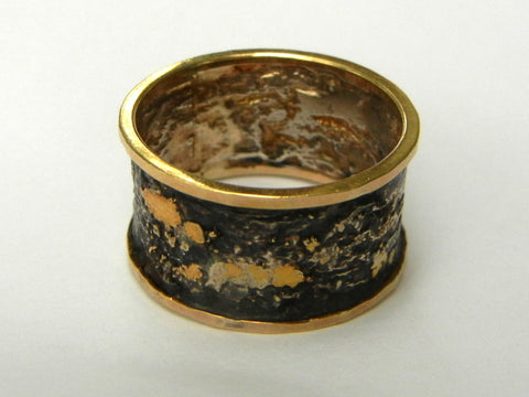 Reticulated Silver and Gold Ring