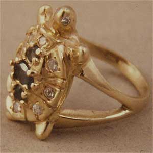 Gold & Emerald Tortoise Ring