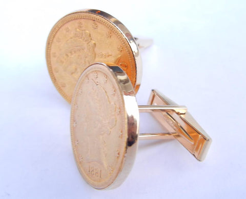 Gold Coin Cuff-links