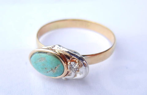 Turquoise & Diamond Ring