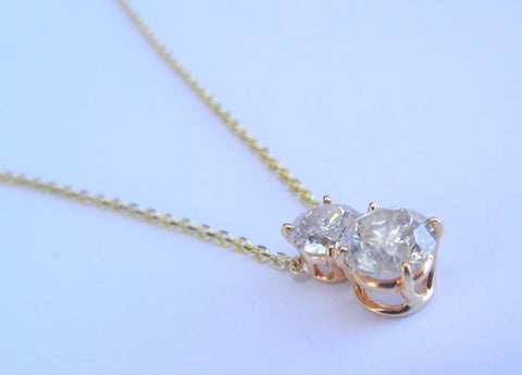 Rose Gold Double Diamond Pendant