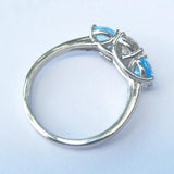 14kt White Gold Cognac Diamond & Blue Topaz Ring