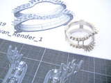 14kt White Gold & Diamond Wedding Set w/ Enhancer