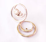 14kt Yellow Gold Circle & Diamonds Earrings & Pendant Set