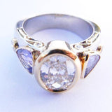 14kt Gold Two Tone Diamond & Tanzanite Ring