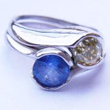 14kt White Gold Sapphire & Diamond 2 Ring Set