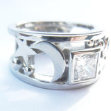 14kt White Gold Moon & Stars with Diamonds