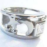 14kt White Gold Moon & Stars with Diamonds