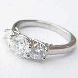 14kt White Gold 3 Diamond Engagement Ring