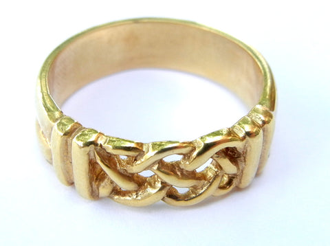 14KY Gold Celtic open carved  braided ring