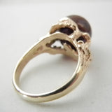14ky Organic Ring set with a Bronze Pearl