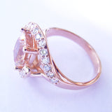 Morganite Rose Gold Bi-pass Ring