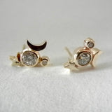 14kt Stars and Moon Earrings Made to Order