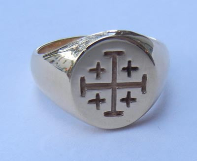 Signet ring w Jerusalem Cross