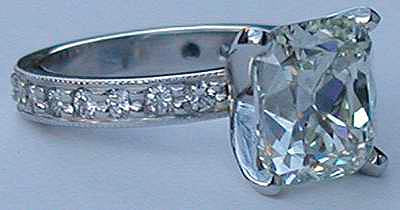 Cushion Cut Diamond Daisy Ring