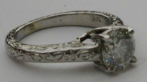 Engraved Diamond Ring