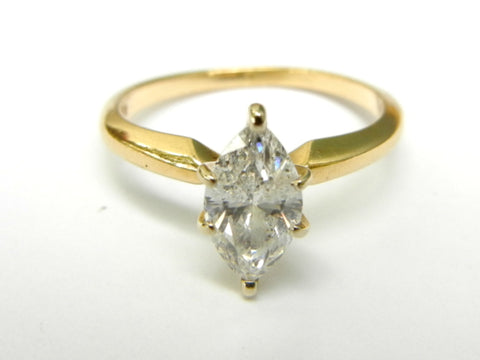 Marquis Cut Diamond an d14K Gold Ring