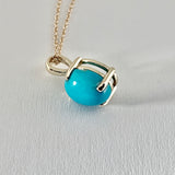 14kt Oval Cabochon Turquoise Pendant