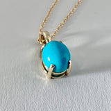 14kt Oval Cabochon Turquoise Pendant