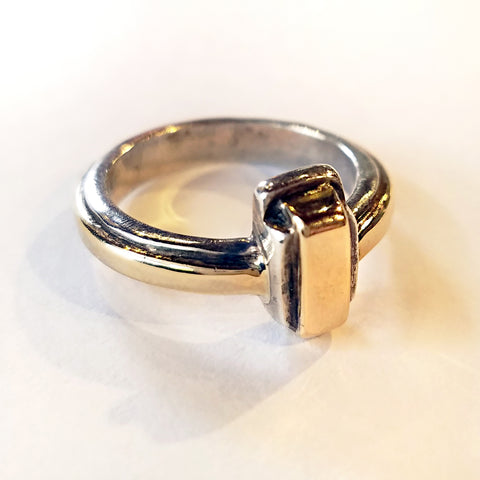 Two-tone 18kt and Sterling Silver Ring