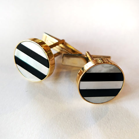 14kt Onyx & Mother of Pearl Cufflinks