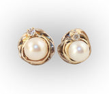 Grand Orbit Pearl Earrings with Diamonds