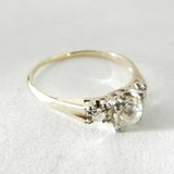 Vintage 14kt Gold Three Diamond Engagement Ring