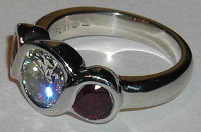 Two Tone Diamond and Ruby Ring