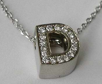 Initial Necklace with Diamonds