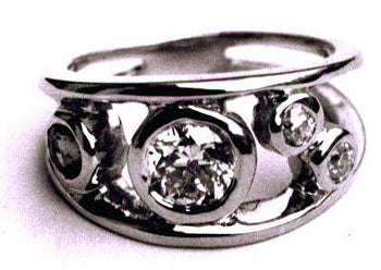Floating Ring with Diamonds
