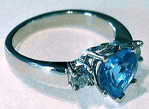 Heart Shaped London Blue Topaz Ring