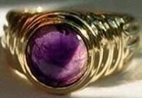 Round Cabochon Amethyst Ring